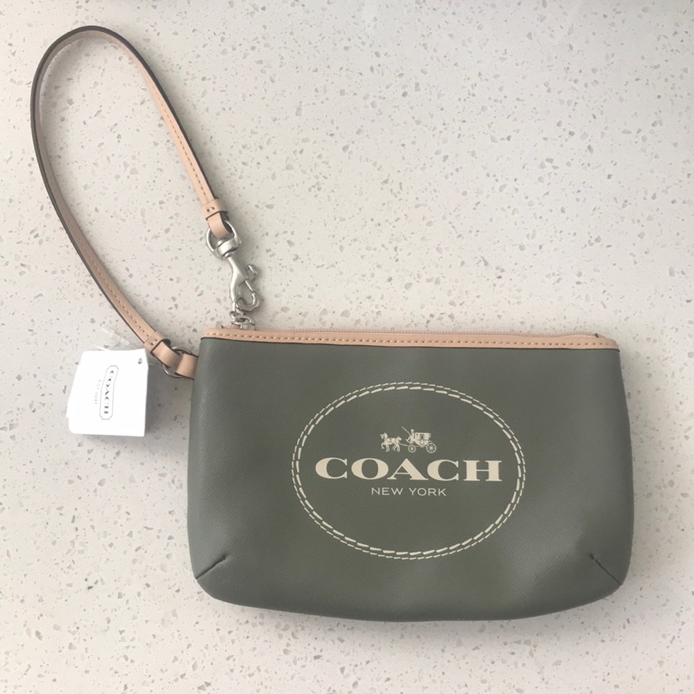 Coach leather wristlet clutch